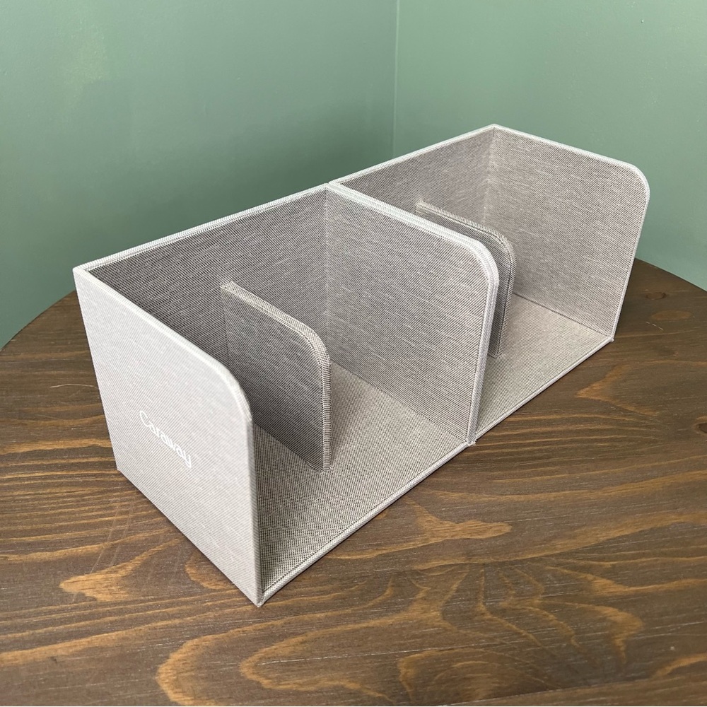 Caraway Food Storage Bin Holder Organizer Cabinet Gray x 2 Gray Canvas Magnetic